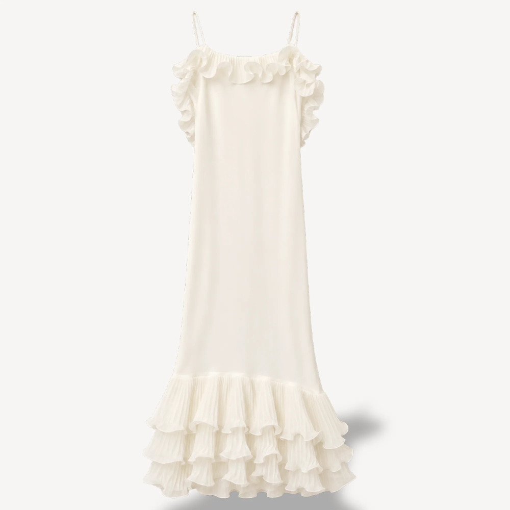 NWT Delfi Collective Delina Ruffled Open-Back Maxi Dress